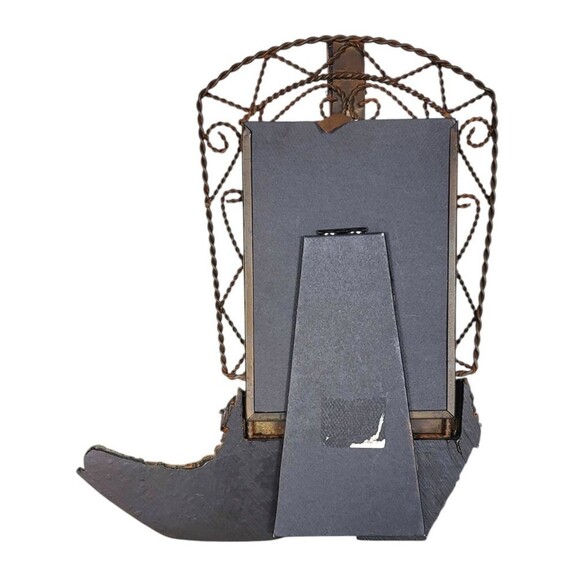 Vintage Boho Western Blingy Rustic Cowboy Boot 5"x7" Picture Frame - Picture 6 of 8